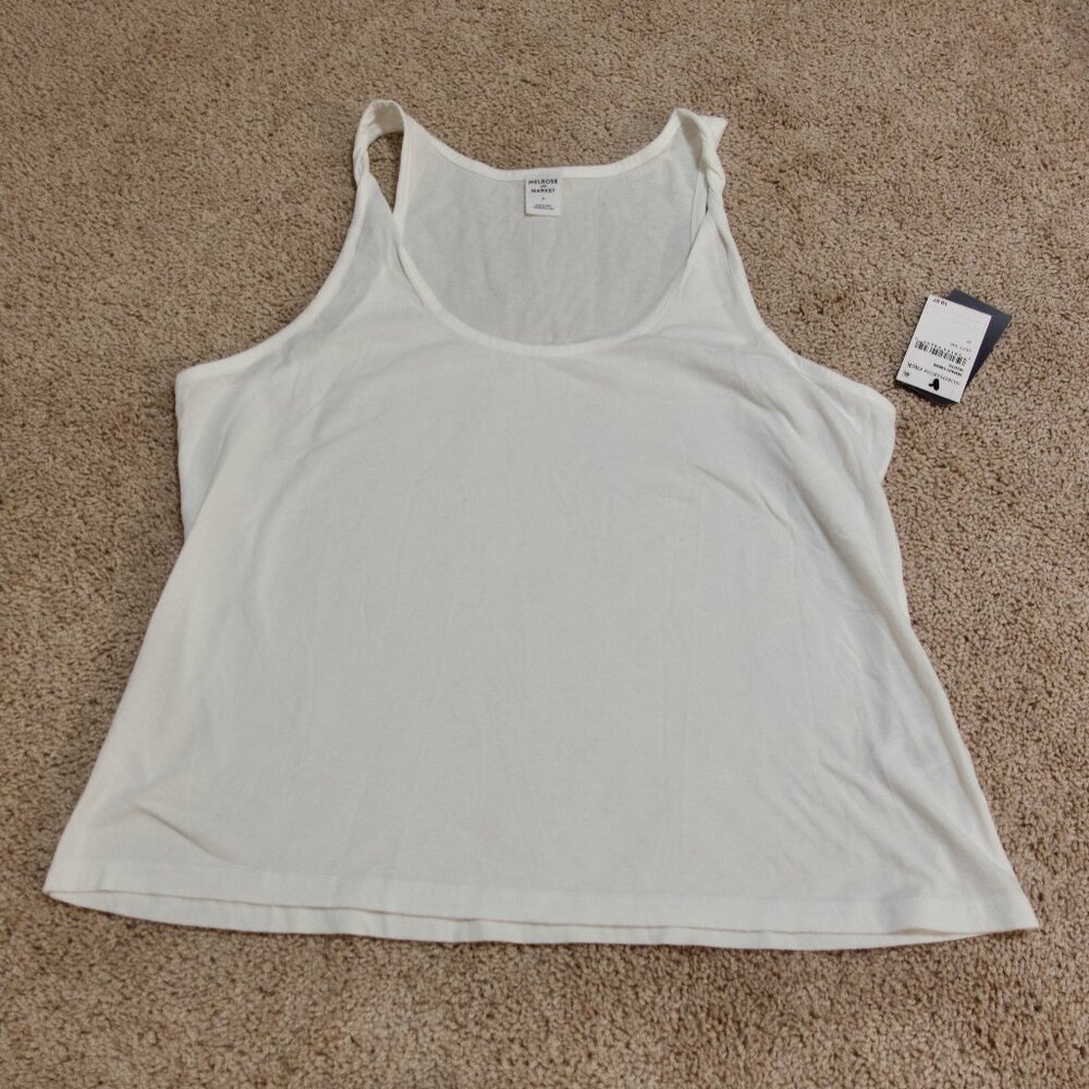 NWT Melrose & Market Twist Strap Tank Top, Size Medium, White